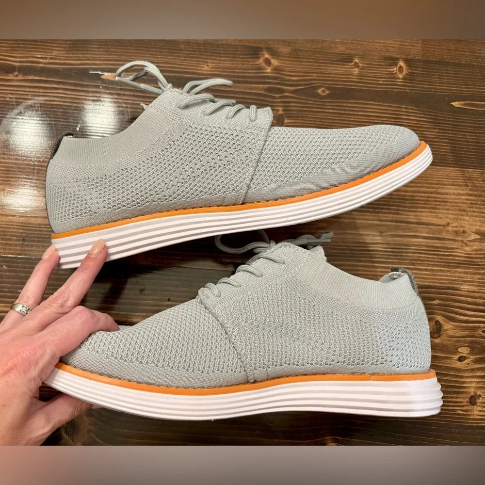 NWOB Bruno Marc Grand 01 Men's Light Gray Knit‎ Oxfords